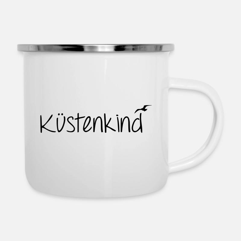 Küstenkind - Emaille-Tasse - Weiß