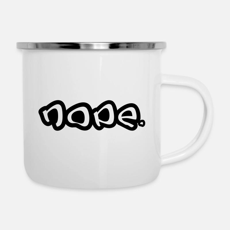 Nope in Graffiti Sprayer Style - Emaille-Tasse - Weiß