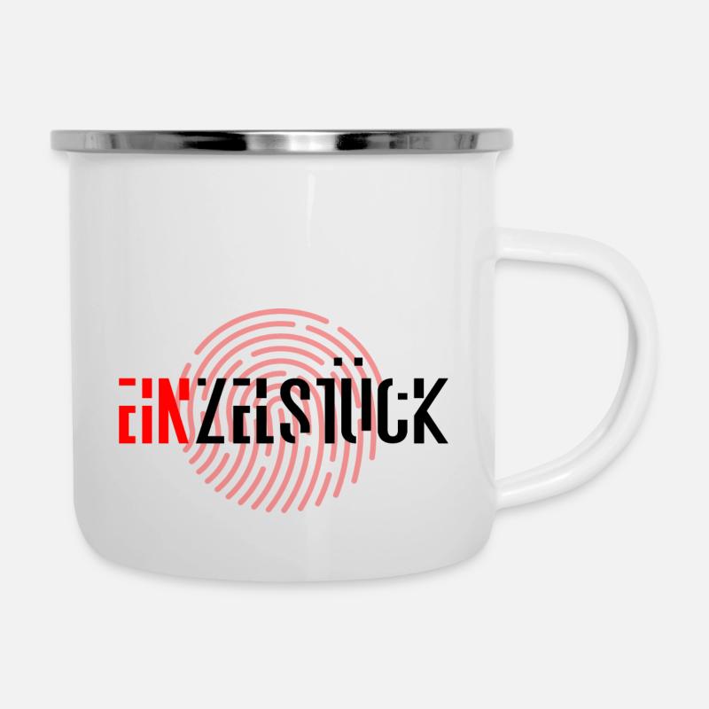 Einzelstück - Emaille-Tasse - Weiß