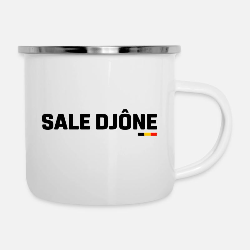 Sale djône ! Expression en wallon - Tasse émaillée - blanc