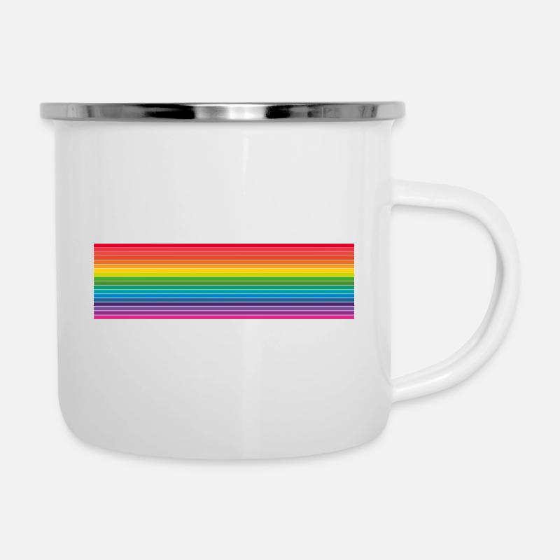 Bright Rainbow Stripes Blend - Camper Mug - white