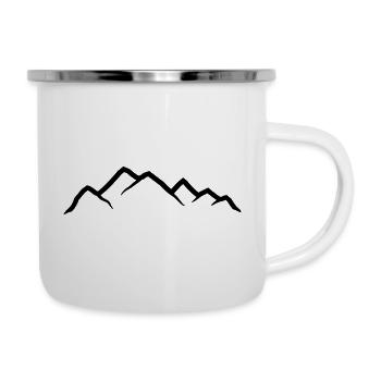 Mountains Silhouette Climbing - Camper Mug - white - Right
