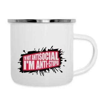 not antisocial anti stupid - Camper Mug - white - Right