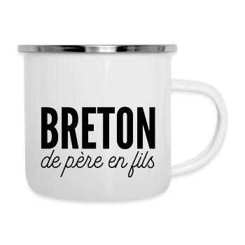 Breton de père en fils - Tasse émaillée - blanc - Droite