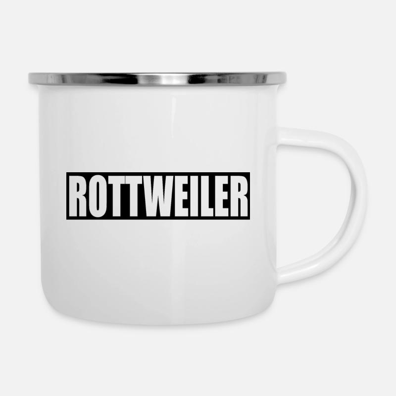 Rottweiler Motiv Black - Emaille-Tasse - Weiß