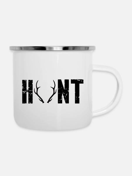 Hunt - Emaille-Tasse - Weiß