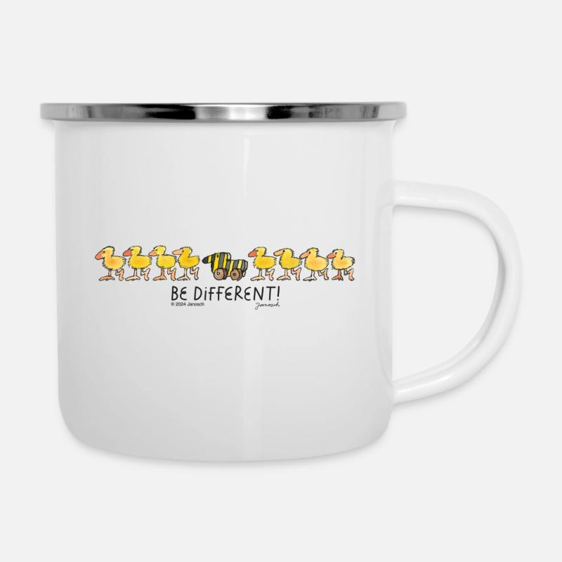 Janosch Canard Tigre Sois Différent Citation - Tasse émaillée - blanc