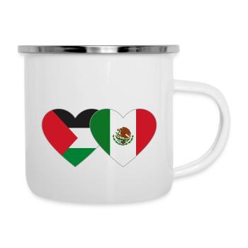 Palestine Mexico Flag Heart - Camper Mug - white - Right