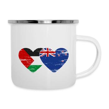 Palestine New Zealand flag heart used - Camper Mug - white - Right