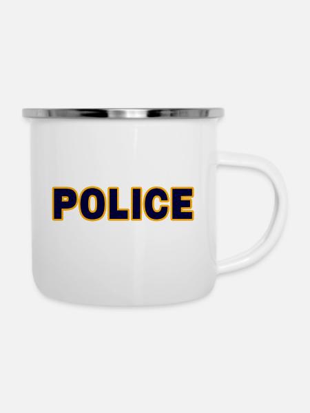 Polizei - Emaille-Tasse - Weiß