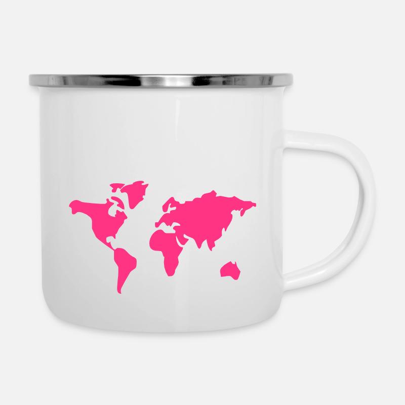world - Emaille-Tasse - Weiß