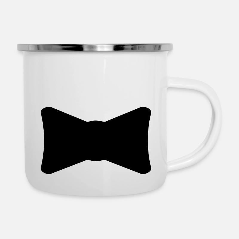 Fliege - Emaille-Tasse - Weiß