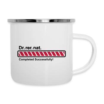 Dr.rer.nat. erfolgreich promoviert Ladebalken - Emaille-Tasse - Weiß - Rechts
