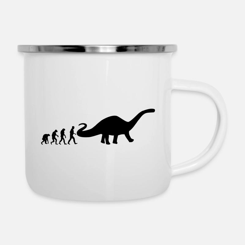 dino evolution - Emaille-Tasse - Weiß