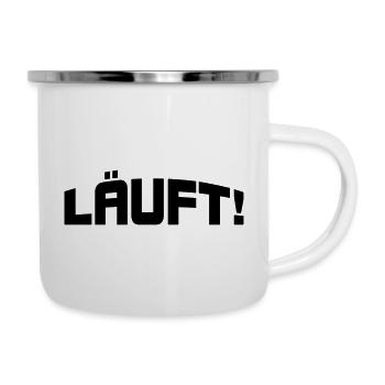 Läuft! - Emaille-Tasse - Weiß - Rechts