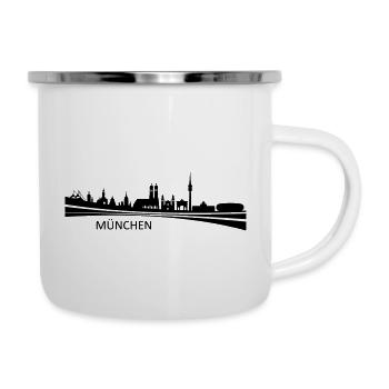 Skyline - München - Emaille-Tasse - Weiß - Rechts