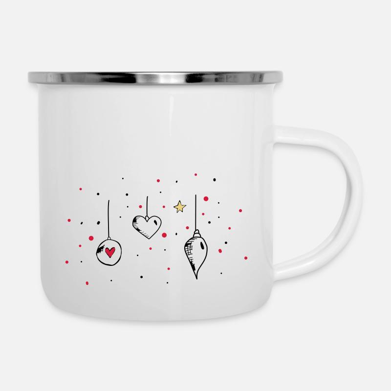 Weihnachten - Emaille-Tasse - Weiß