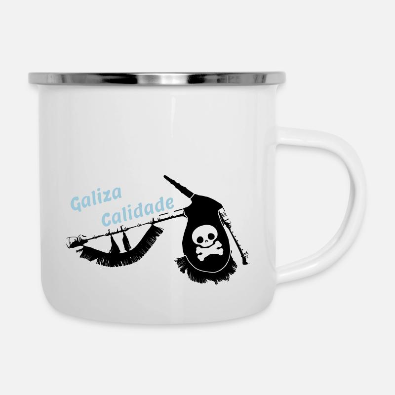 Galiza Calidade ((anpassbare Farben) - Emaille-Tasse - Weiß