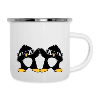 2 Pingouins Dab - Tasse émaillée - blanc - Droite