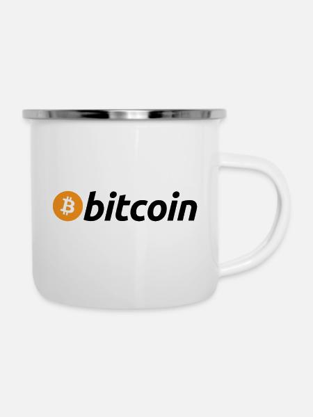 BITCOIN LOGO - Emaille-Tasse - Weiß
