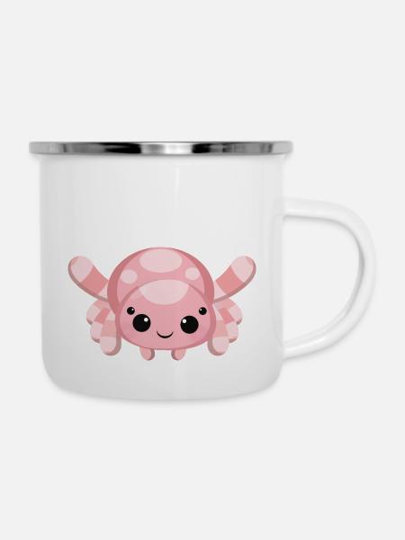 Spinne mimi - Emaille-Tasse - Weiß