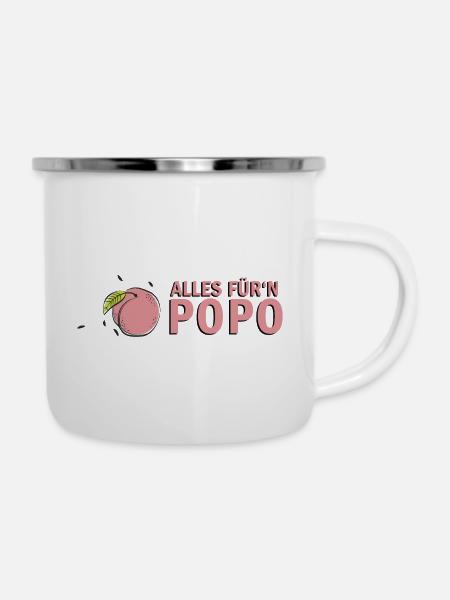 Alles Für'n Popo - Emaille-Tasse - Weiß