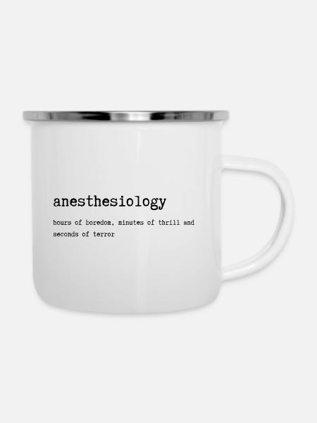 Anästhesie Lexikon Definiton - Emaille-Tasse - Weiß