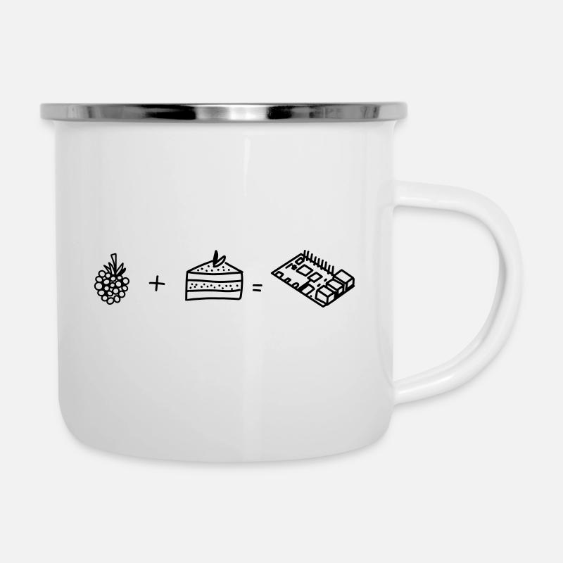 Raspberry Pie - Emaille-Tasse - Weiß