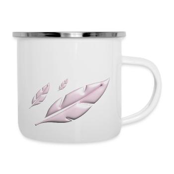 PLUMES ROSES TOMBANT - Tasse émaillée - blanc - Droite
