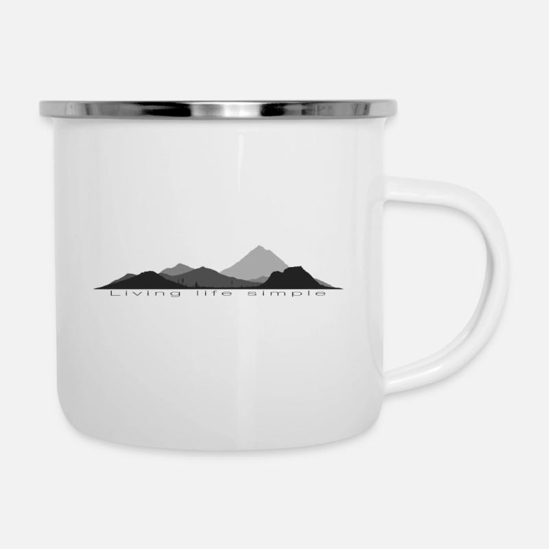 Das Leben einfach leben - Emaille-Tasse - Weiß