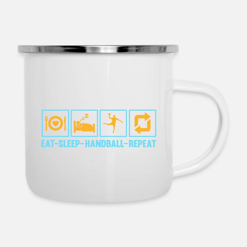 24/7 Handball - Emaille-Tasse - Weiß