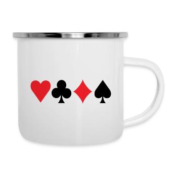 Poker Signs - Emaille-Tasse - Weiß - Rechts