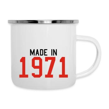 1971 - Emaille-Tasse - Weiß - Rechts