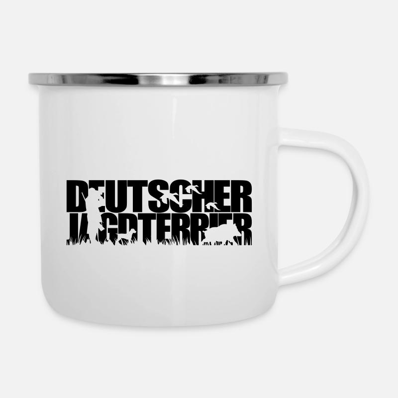 DEUTSCHER JAGDTERRIER Jagdhund - Emaille-Tasse - Weiß