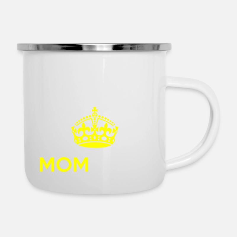 Momjesty Mama Mutter Muttertag Geschenk - Emaille-Tasse - Weiß
