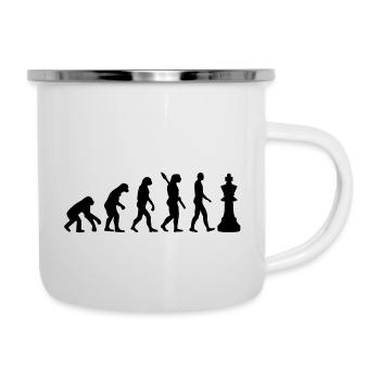 Schach - Emaille-Tasse - Weiß - Rechts