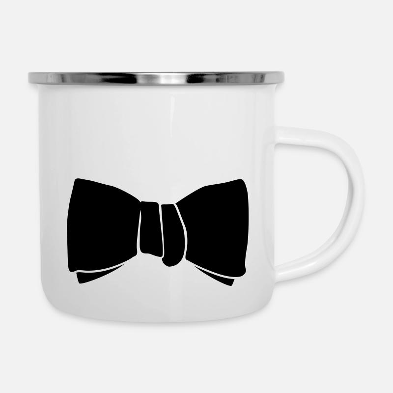 Schlips - Emaille-Tasse - Weiß