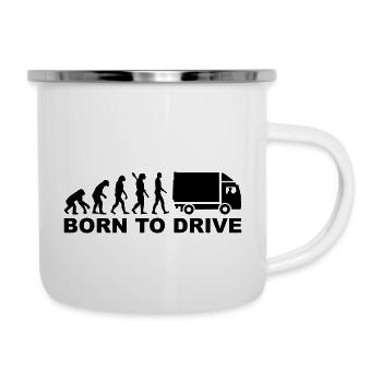 Evolution Camion - Tasse émaillée - blanc - Droite