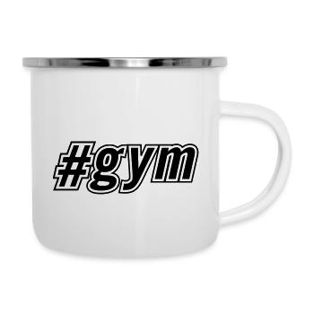 Gym Hashtag # - Emaille-Tasse - Weiß - Rechts