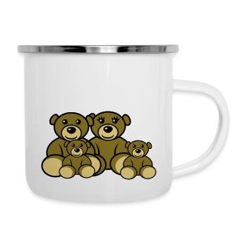 Teddy family dad mom kids - Camper Mug - white - Right