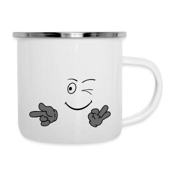 smileface_02 - Emaille-Tasse - Weiß - Rechts