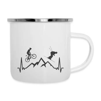 EKG VTT et cadeau de ski - Tasse émaillée - blanc - Droite