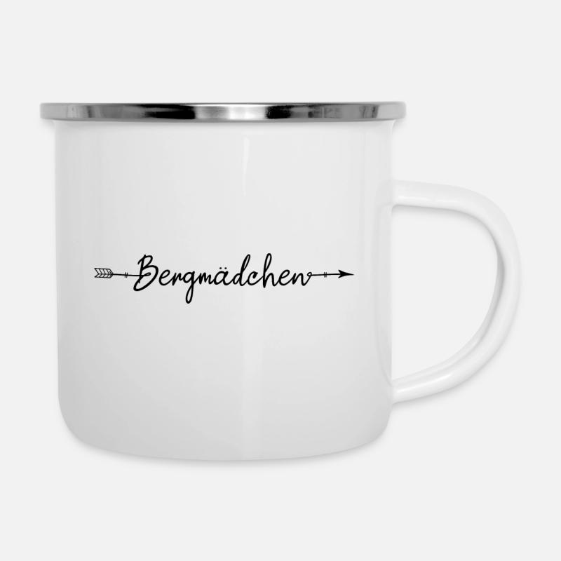 Bergmädchen Berge Mountains Gipfel - Emaille-Tasse - Weiß
