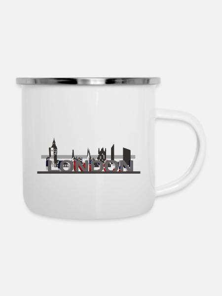 London - Emaille-Tasse - Weiß