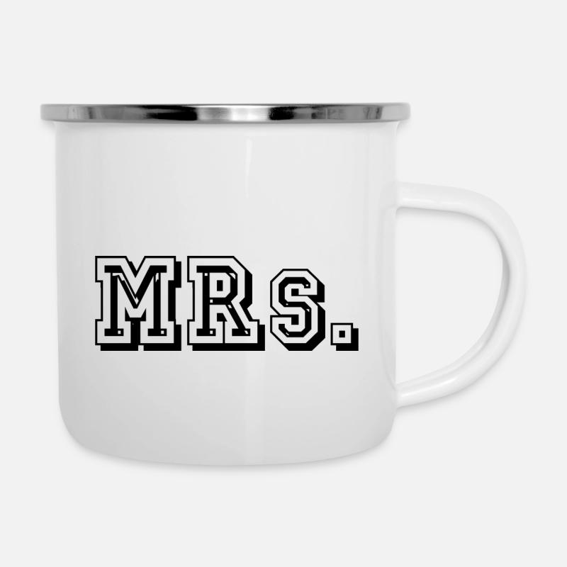 Mrs. - Emaille-Tasse - Weiß