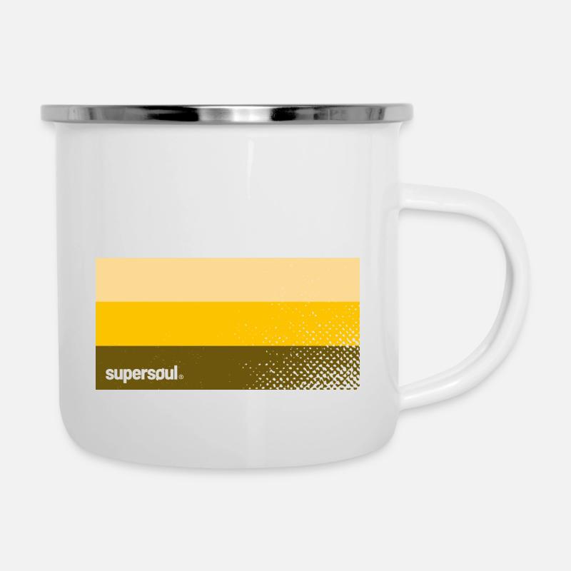 Couleurs ombrées jaune super-âme - Tasse émaillée - blanc