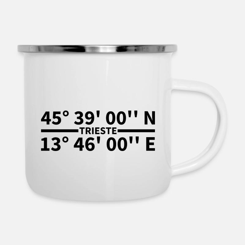 Trieste Coordinates - Camper Mug - white
