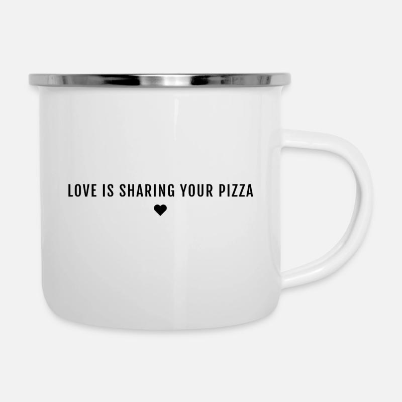 Love is sharing your pizza - Camper Mug - white