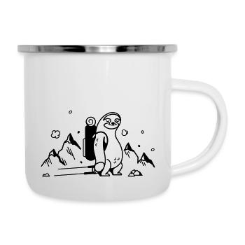 Sloth Hiking Mountains Mountaineering Hike Hiking - Camper Mug - white - Right