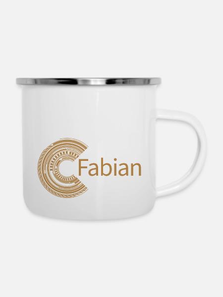 Für Fabian - Emaille-Tasse - Weiß